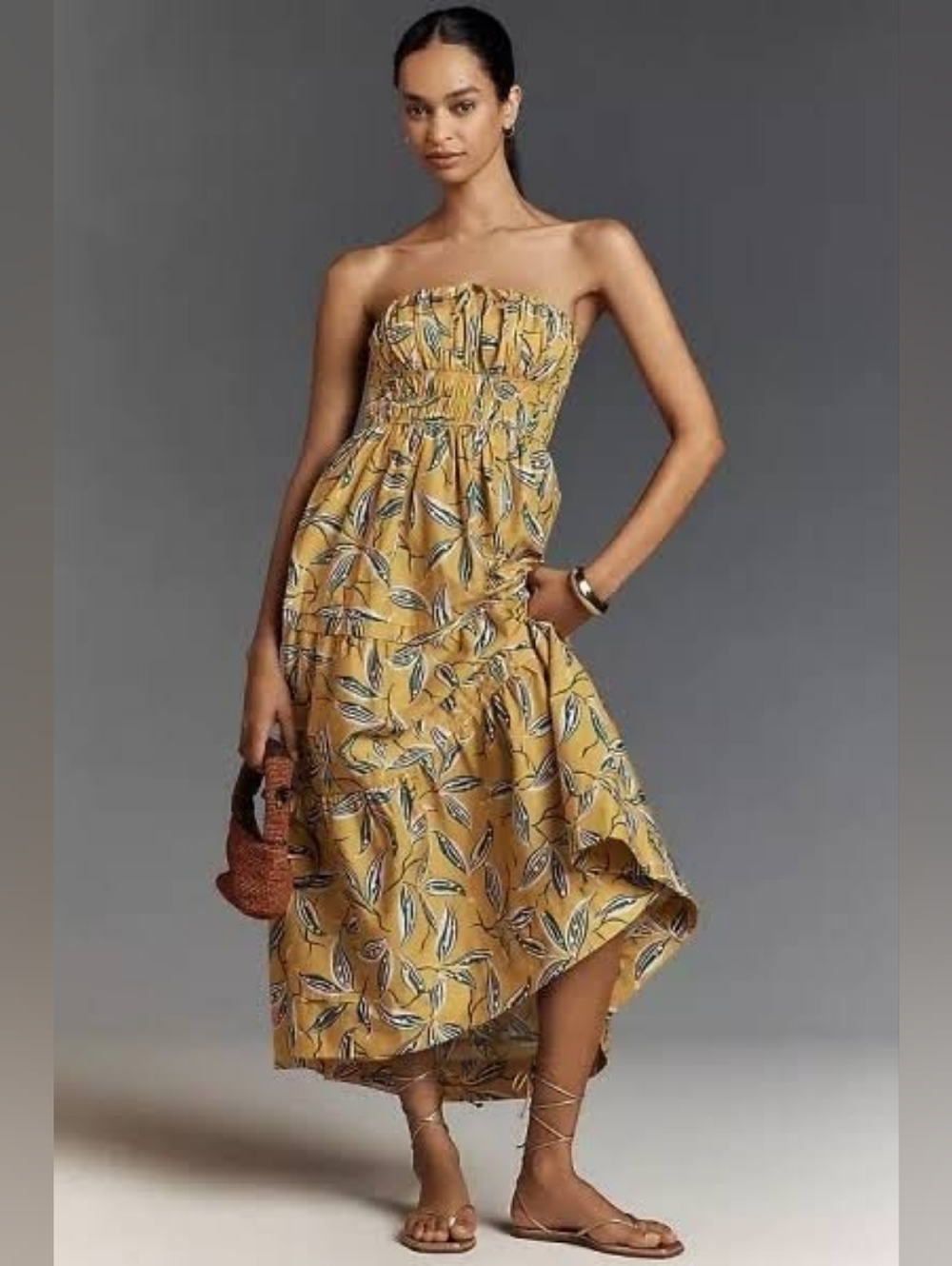 Anthropologie The Somerset Maxi Dress: Strapless Edition In Yellow